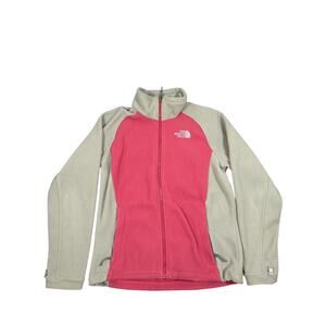The North Face Women’s Fleece Jacket Medium Pink Tan Full Zip Lightweight Warm
